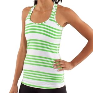 Lululemon Cool Racerback Tank Activewear Yoga Women 8 Runner Stretch Stripe 2013